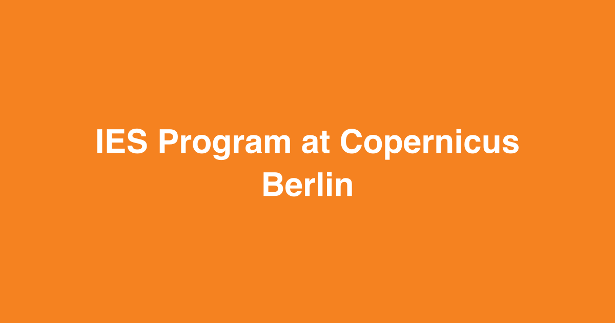 Ies Program IES Program at Copernicus Berlin